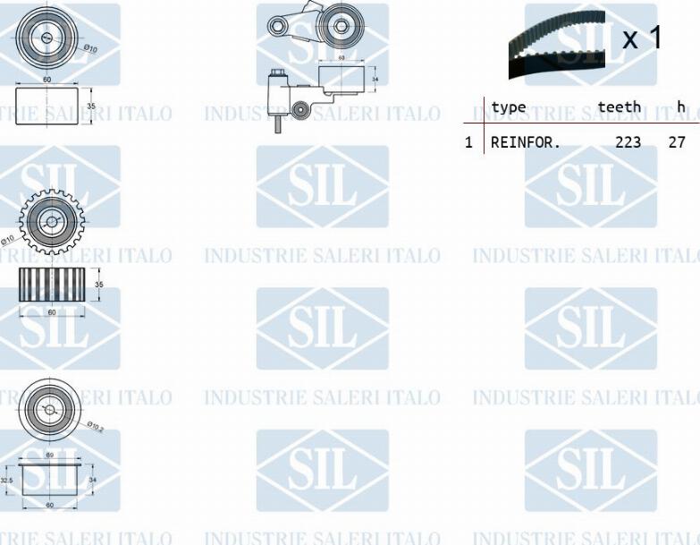 Saleri SIL TK1313 - Kit cinghie dentate autozon.pro