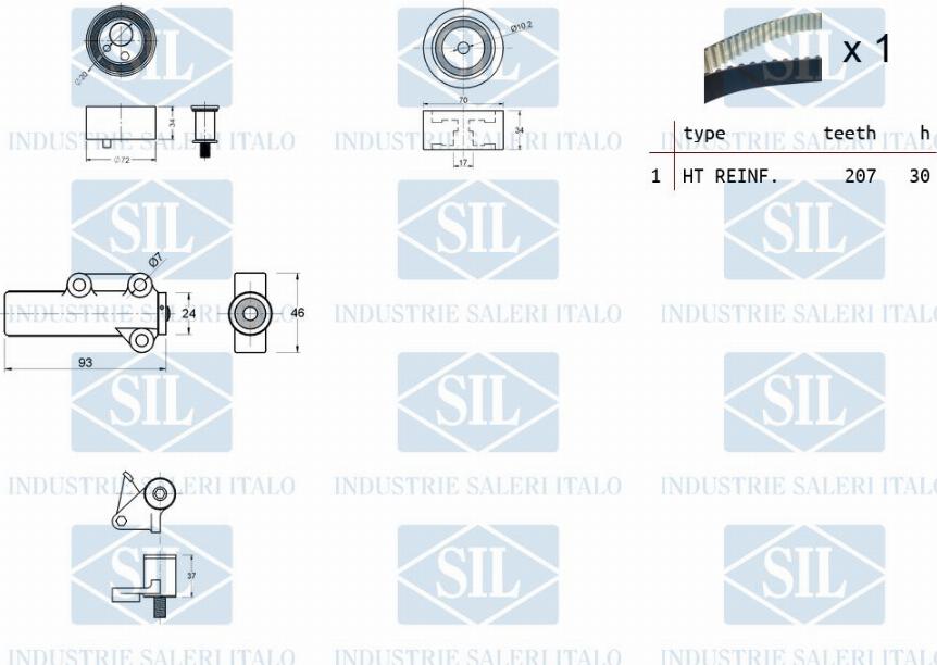 Saleri SIL TK1282 - Kit cinghie dentate autozon.pro