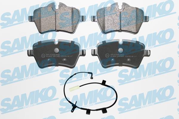 Samko 5SP1485A - Kit pastiglie freno, Freno a disco autozon.pro