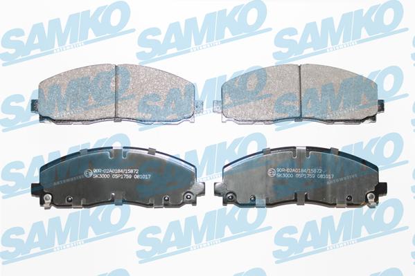 Samko 5SP1759 - Kit pastiglie freno, Freno a disco autozon.pro