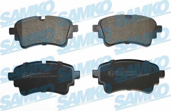 Samko 5SP2247 - Kit pastiglie freno, Freno a disco autozon.pro