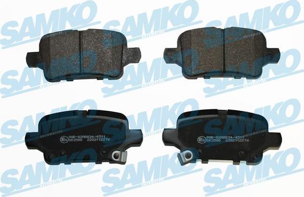 Samko 5SP2276 - Kit pastiglie freno, Freno a disco autozon.pro