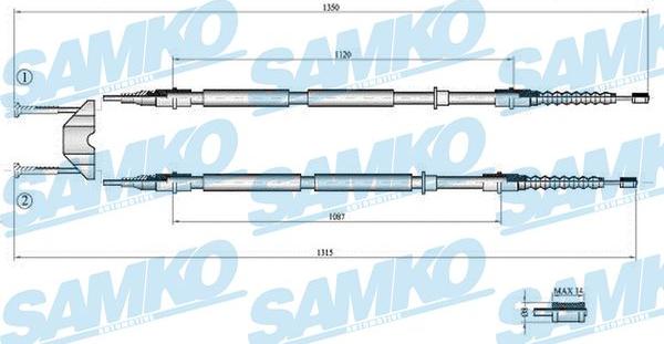 Samko C0537B - Cavo comando, Freno stazionamento autozon.pro