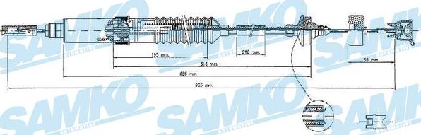 Samko C0241C - Cavo comando, Comando frizione autozon.pro