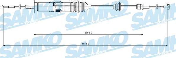 Samko C0222C - Cavo comando, Comando frizione autozon.pro