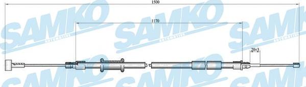 Samko C1009B - Cavo comando, Freno stazionamento autozon.pro