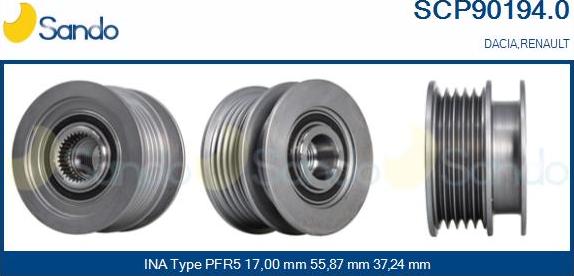 Sando SCP90194.0 - Puleggia cinghia, Alternatore autozon.pro