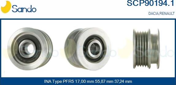 Sando SCP90194.1 - Puleggia cinghia, Alternatore autozon.pro