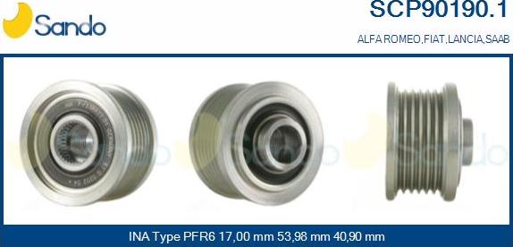 Sando SCP90190.1 - Puleggia cinghia, Alternatore autozon.pro