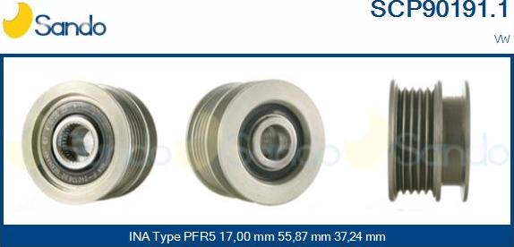 Sando SCP90191.1 - Puleggia cinghia, Alternatore autozon.pro