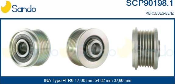 Sando SCP90198.1 - Puleggia cinghia, Alternatore autozon.pro