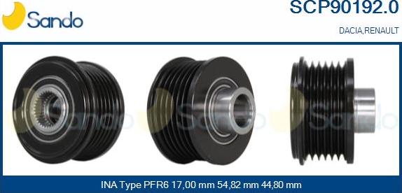 Sando SCP90192.0 - Puleggia cinghia, Alternatore autozon.pro