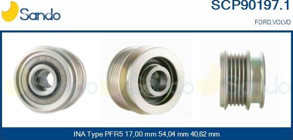 Sando SCP90197.1 - Puleggia cinghia, Alternatore autozon.pro