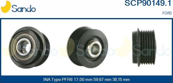 Sando SCP90149.1 - Puleggia cinghia, Alternatore autozon.pro