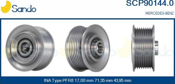 Sando SCP90144.0 - Puleggia cinghia, Alternatore autozon.pro