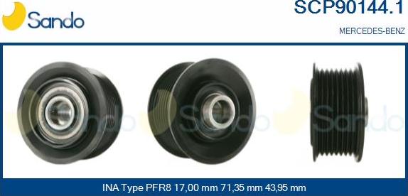 Sando SCP90144.1 - Puleggia cinghia, Alternatore autozon.pro