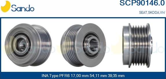 Sando SCP90146.0 - Puleggia cinghia, Alternatore autozon.pro