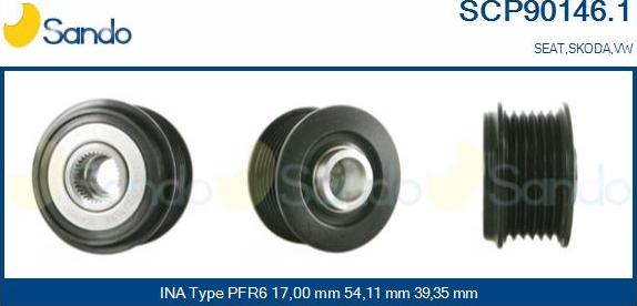 Sando SCP90146.1 - Puleggia cinghia, Alternatore autozon.pro