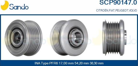 Sando SCP90147.0 - Puleggia cinghia, Alternatore autozon.pro