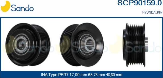 Sando SCP90159.0 - Puleggia cinghia, Alternatore autozon.pro