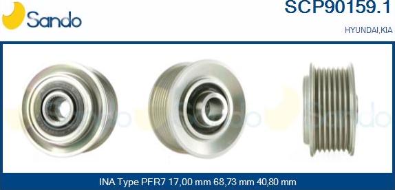 Sando SCP90159.1 - Puleggia cinghia, Alternatore autozon.pro