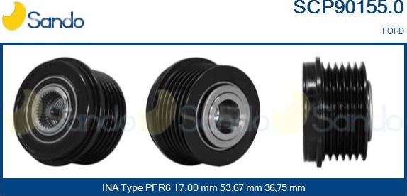 Sando SCP90155.0 - Puleggia cinghia, Alternatore autozon.pro