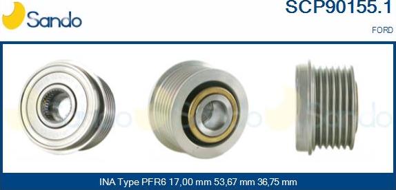 Sando SCP90155.1 - Puleggia cinghia, Alternatore autozon.pro