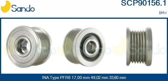 Sando SCP90156.1 - Puleggia cinghia, Alternatore autozon.pro