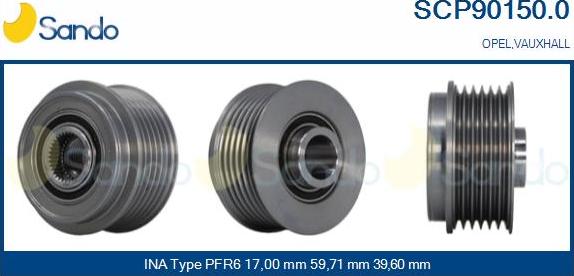 Sando SCP90150.0 - Puleggia cinghia, Alternatore autozon.pro