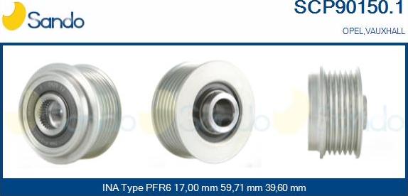 Sando SCP90150.1 - Puleggia cinghia, Alternatore autozon.pro