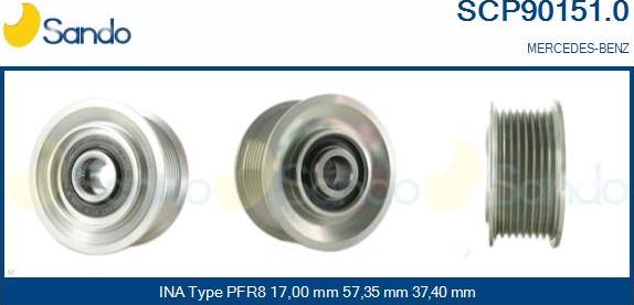 Sando SCP90151.0 - Puleggia cinghia, Alternatore autozon.pro