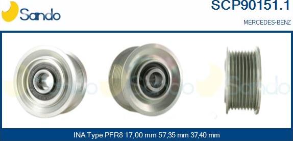 Sando SCP90151.1 - Puleggia cinghia, Alternatore autozon.pro