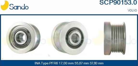 Sando SCP90153.0 - Puleggia cinghia, Alternatore autozon.pro