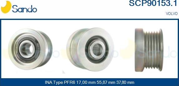 Sando SCP90153.1 - Puleggia cinghia, Alternatore autozon.pro