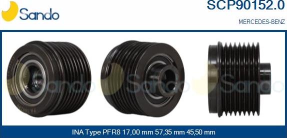 Sando SCP90152.0 - Puleggia cinghia, Alternatore autozon.pro