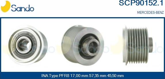 Sando SCP90152.1 - Puleggia cinghia, Alternatore autozon.pro