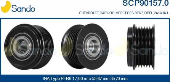 Sando SCP90157.0 - Puleggia cinghia, Alternatore autozon.pro