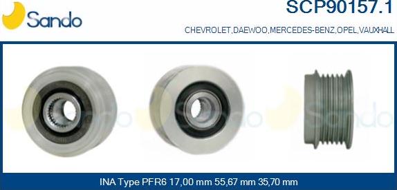 Sando SCP90157.1 - Puleggia cinghia, Alternatore autozon.pro