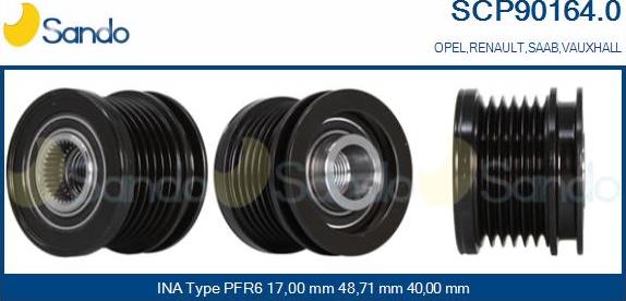 Sando SCP90164.0 - Puleggia cinghia, Alternatore autozon.pro