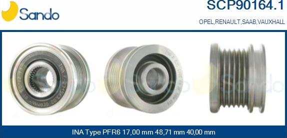 Sando SCP90164.1 - Puleggia cinghia, Alternatore autozon.pro