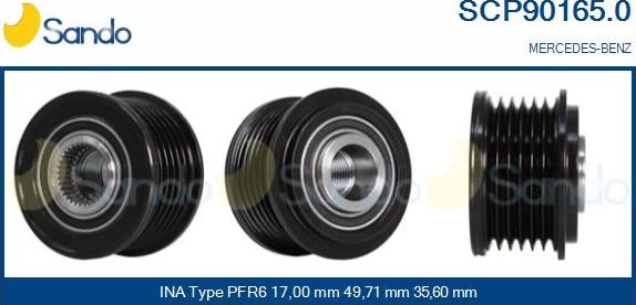 Sando SCP90165.0 - Puleggia cinghia, Alternatore autozon.pro