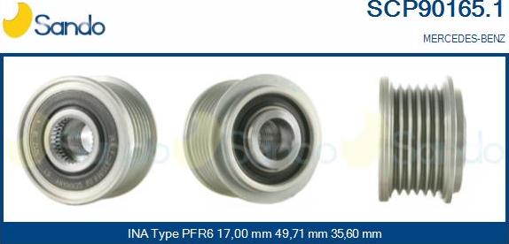 Sando SCP90165.1 - Puleggia cinghia, Alternatore autozon.pro