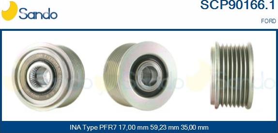 Sando SCP90166.1 - Puleggia cinghia, Alternatore autozon.pro