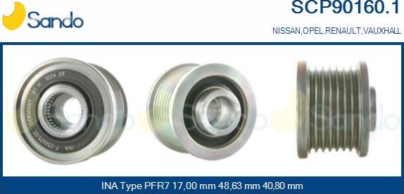 Sando SCP90160.1 - Puleggia cinghia, Alternatore autozon.pro