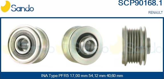 Sando SCP90168.1 - Puleggia cinghia, Alternatore autozon.pro