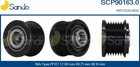 Sando SCP90163.0 - Puleggia cinghia, Alternatore autozon.pro