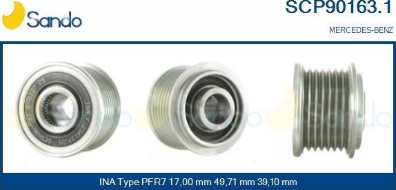 Sando SCP90163.1 - Puleggia cinghia, Alternatore autozon.pro