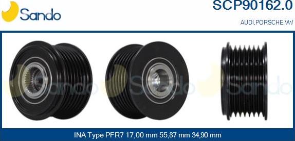 Sando SCP90162.0 - Puleggia cinghia, Alternatore autozon.pro