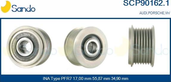 Sando SCP90162.1 - Puleggia cinghia, Alternatore autozon.pro