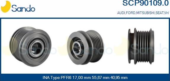 Sando SCP90109.0 - Puleggia cinghia, Alternatore autozon.pro